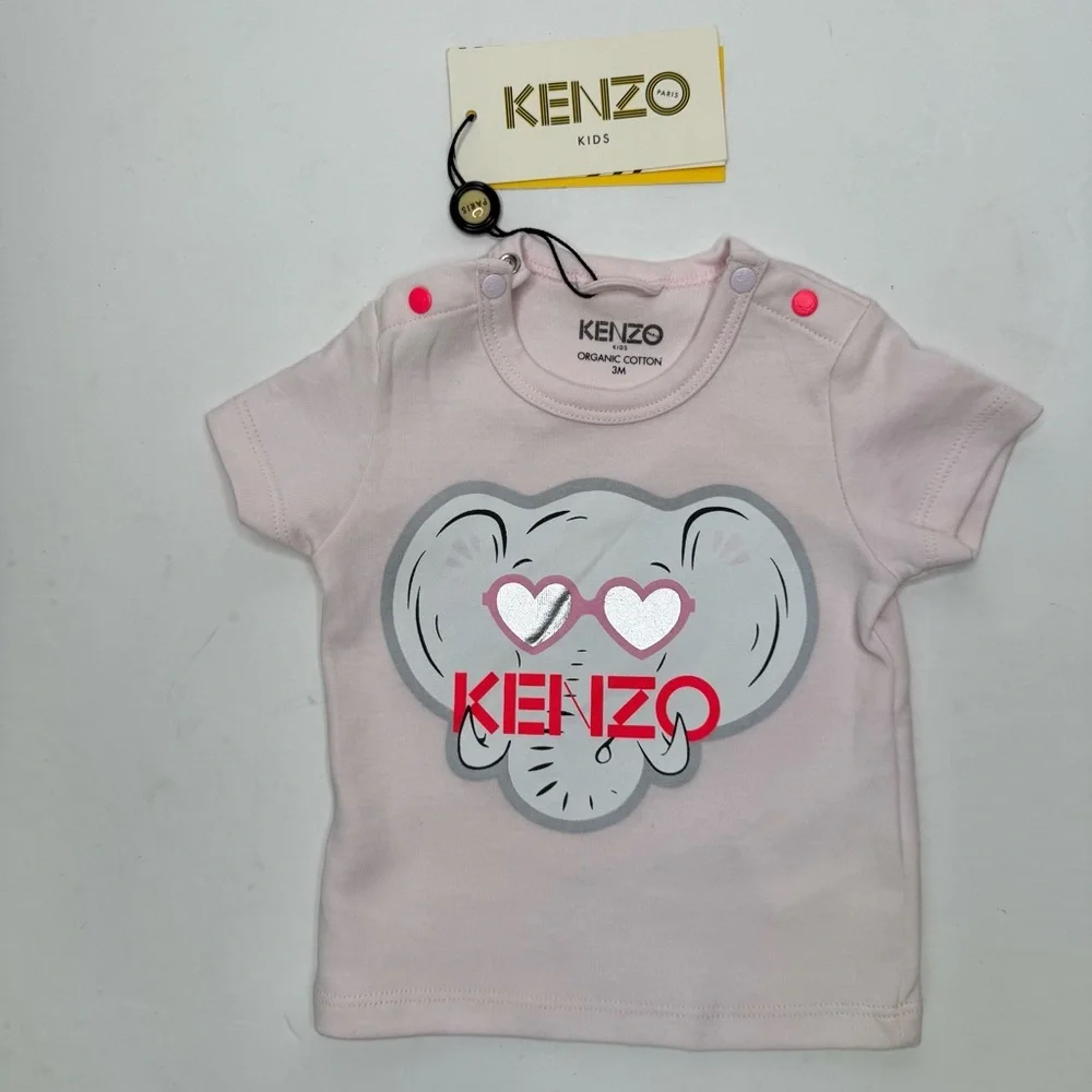 NWT KENZO Baby Elephant Logo 2 Piece Set Top Leggings Pink Reversible Size 3M - Picture 11 of 16
